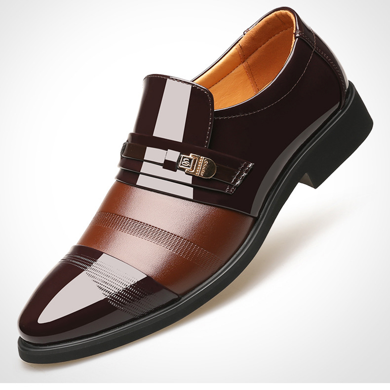 Giày tây nam da bóng công sở, đế khâu kiểu dáng công sở sang trọng hp shose