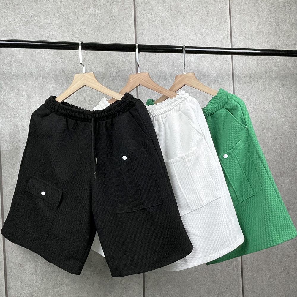 Quần short basic J4U chất tổ ong to, Quần đùi unisex ống suông nam nữ dày dặn
