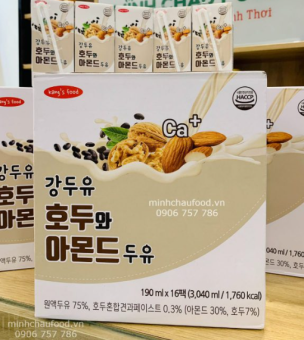 Sữa hạt óc chó hạnh nhân đậu đen Kang’s Food | thùng 16 hộp 190ml