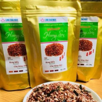 10 Túi Cơm Gạo Lứt Sấy Hương Sen Long Châu Ngọc 100 gram(10 túi x 100 gram)-Sản phẩm dinh dưỡng Organic thơm ngonbổ dưỡng