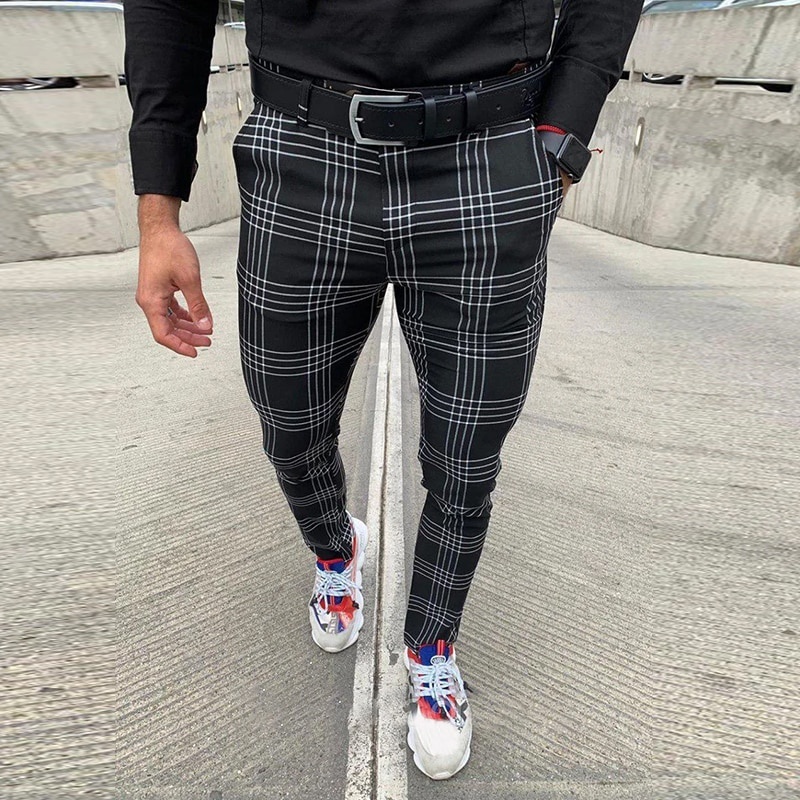 casual plaid pants for men