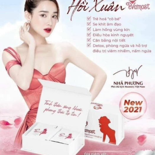 Viên đặt hồi xuân Evamost (hộp 12 gói) HA42 phục hồi, trẻ hóa, se khít cô bé, cân bằng độ pH ngăn ngừa viêm nhiễm - HÀ UYÊN