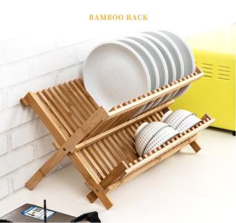 Giá Kệ Để Bát, Đĩa Bằng Gỗ Tre Thiết Kế Tinh Tế Có Thể Gấp Gọn Lại