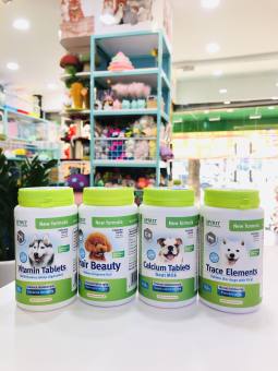 Viên Bổ Sung Canxi-Khoáng-Dưỡng Lông Vitamin D3 Cho Chó Calcium Tablets Spirit Lọ 160g
