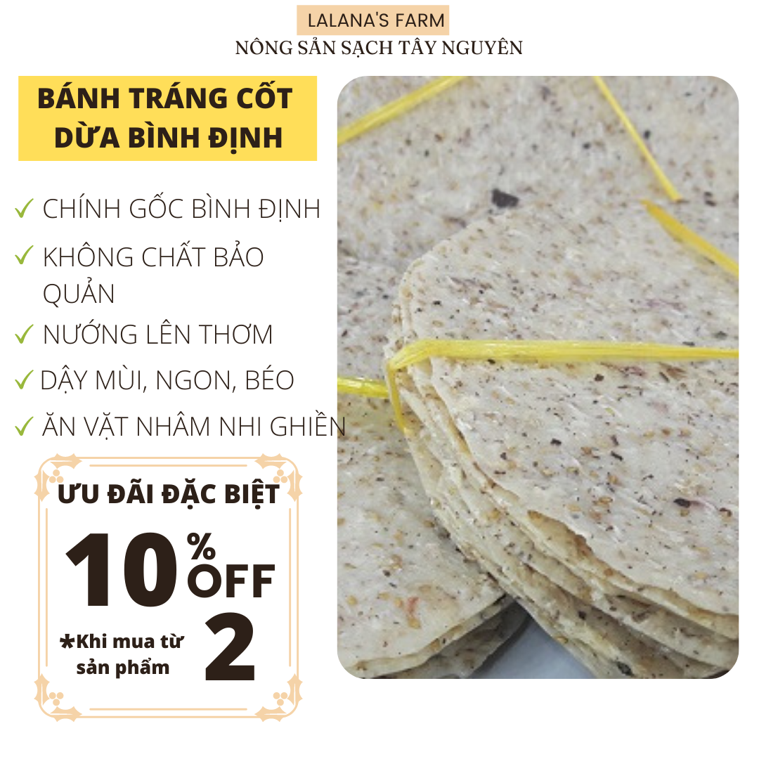 Bánh tráng nước cốt dừa, thơm, béo ngậy - Bánh tráng nước dừa đặc biệt - Đặc sản Bình Định - Lalana's Farm