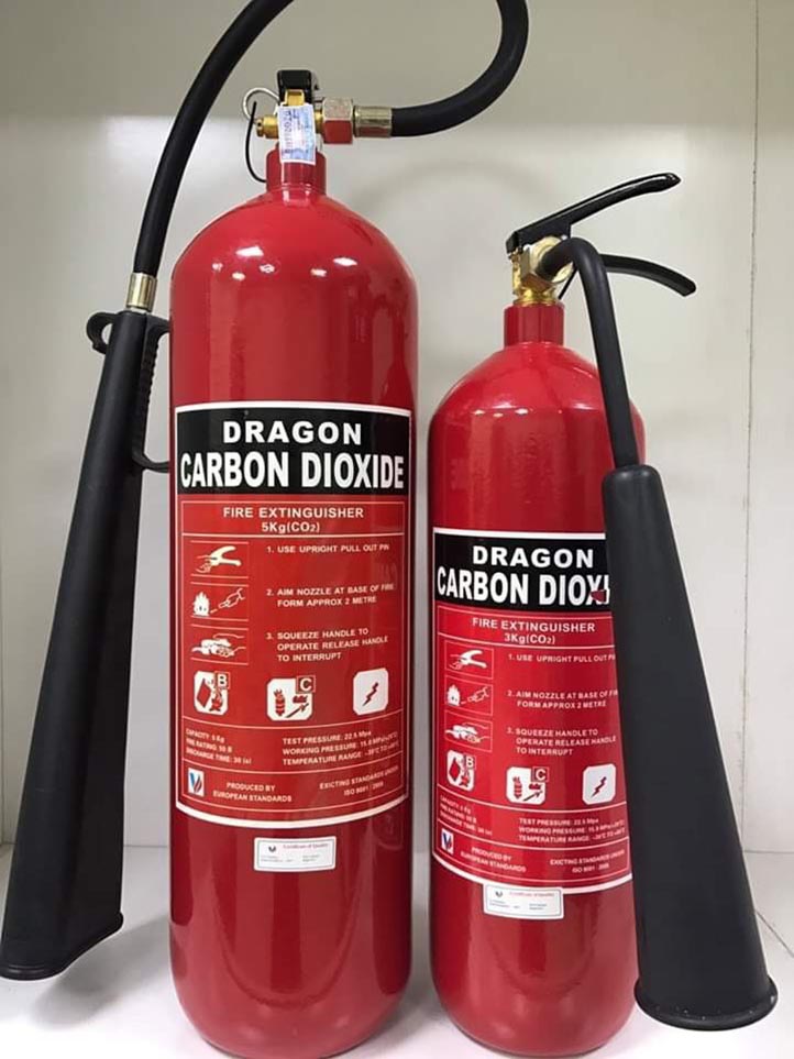 Bình chữa cháy 3kg khí lạnh co2 dragon việt nam