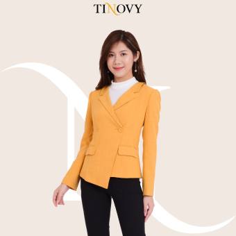 Áo Vest Blazer Nữ Tinovy Dài Tay Vạt Lệch Cao Cấp 1910-081