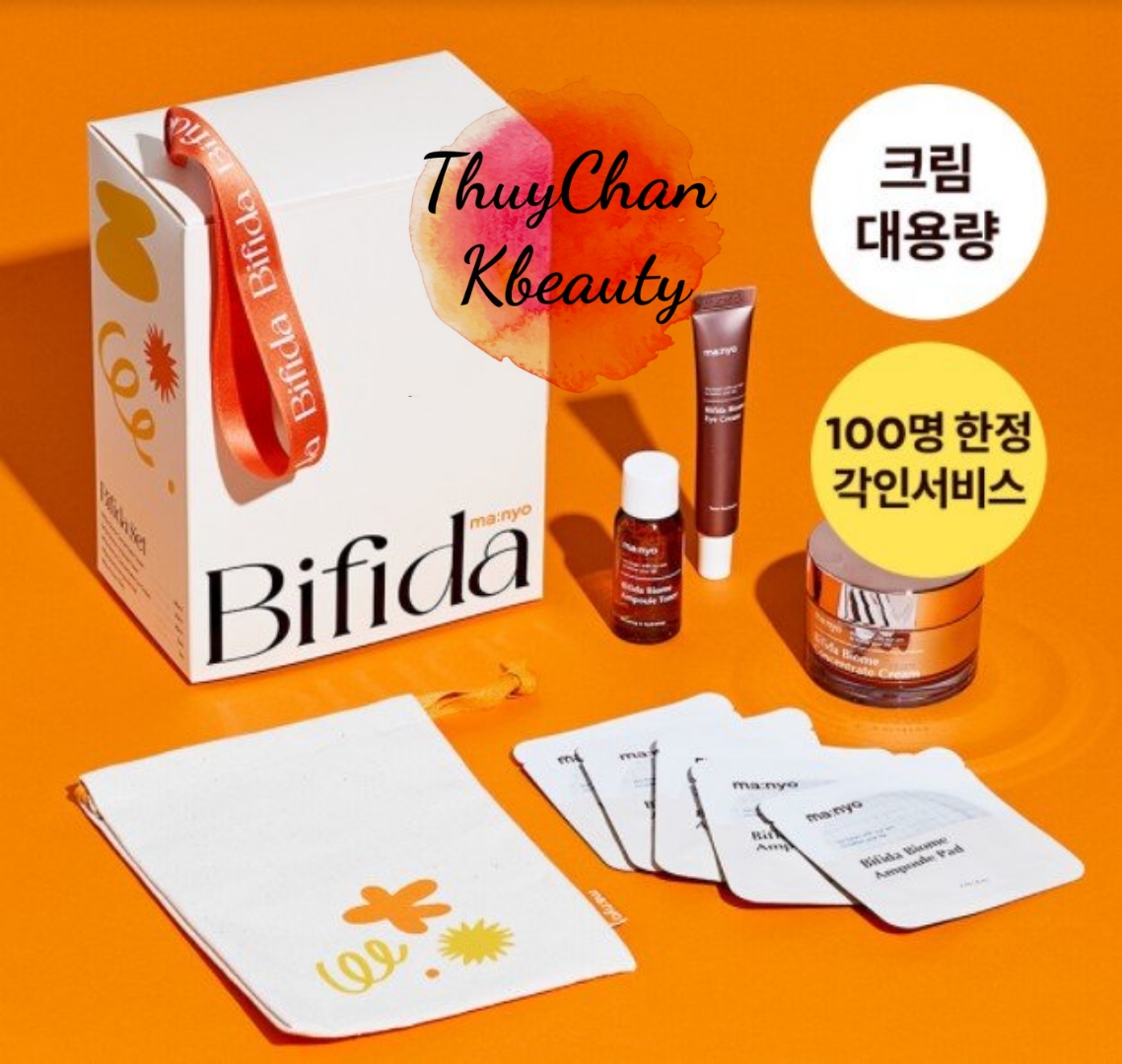 Ms57 set dưỡng da chống lão hoá 05 món manyo bifida biome concentrate cream 80ml + kem mắt 20ml + toner 30ml+ 05 miếng tẩy tế bào chết + 01 túi vải