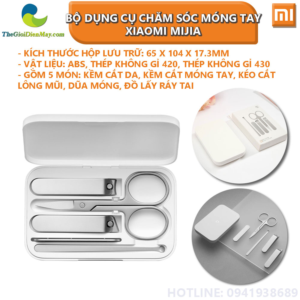 Bộ dụng cụ chăm sóc móng tay Xiaomi Mijia 5 món, thép không gỉ - Shop Thế Giới Gia Dụng 4.0