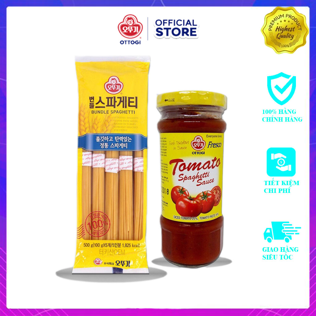 Combo Mì Ý Spaghetti 500g Và Nước Sốt Nấu Mì 220g
