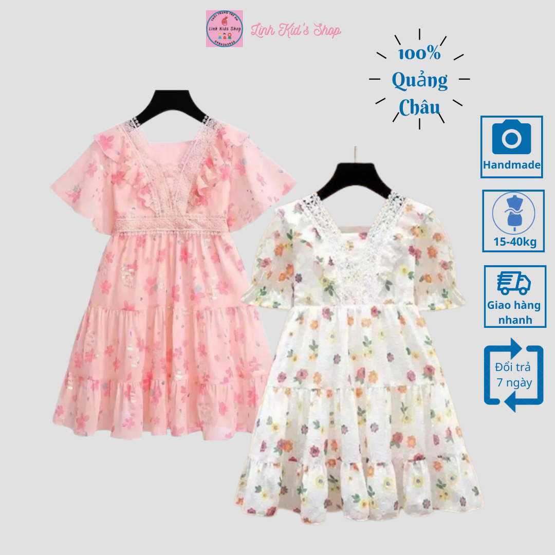 Váy bé gái váy công chúa mùa hè cho bé gái size 110 - 160