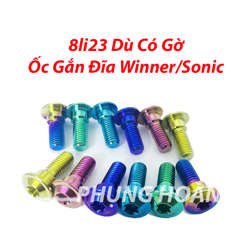 [HCM]Bộ 5 Ốc Đĩa 8li23 Có Gờ Titan Gr5 Gắn EX150/WinnerX150/Sonic/Cùng Các Dòng Xe Phân Khối Lớn-PHS