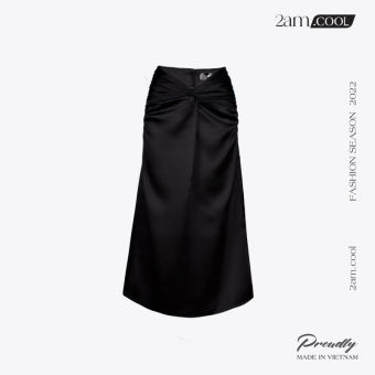 Chân Váy Phi Bóng Dài Kiểu Xoắn Eo Trước Chất Liệu Dày Dặn Mềm Mịn 2AM