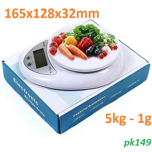 Cân điện tử nhà bếp 5kg, cân tiểu ly làm bánh chia thực phẩm Electronic Kitchen Scale B05