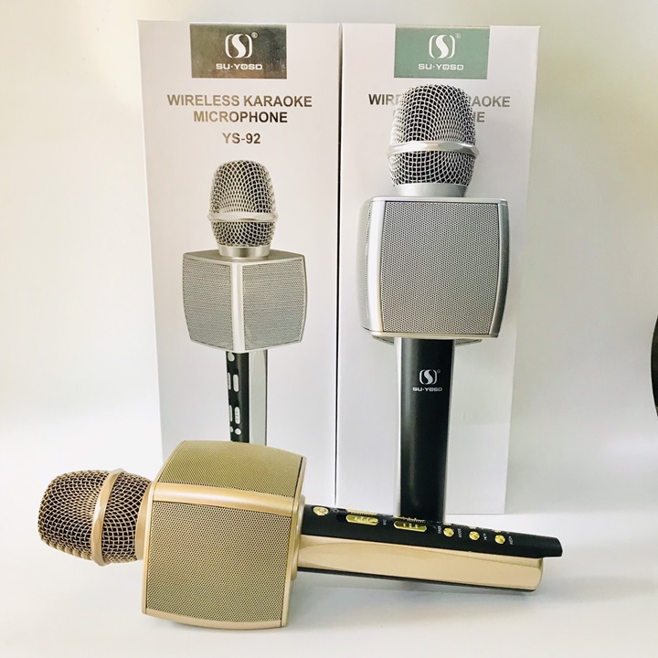 Micro hát karaoke tích hợp loa bluetooth ys 92 mic hát karaoke , micro karaoke bluetooth kèm loa chính hang ys 92 cao cấp chống hú hút âm lọc âm cực tốt pin cực trâu hát cực đã sale giá cực rẻ bh 12 tháng