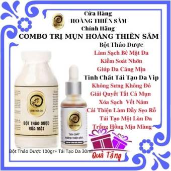 Combo Tái Tạo Da Hoàng Thiên Sâm VIP - Giải Quyết Tận Gốc Mụn, Không Đỏ Không Sưng - Vẫn Bong Da ( 1 Tái Tạo Vip 30ml + 1 Bột Rửa Mặt 100gr) ShopNguyenHue2412