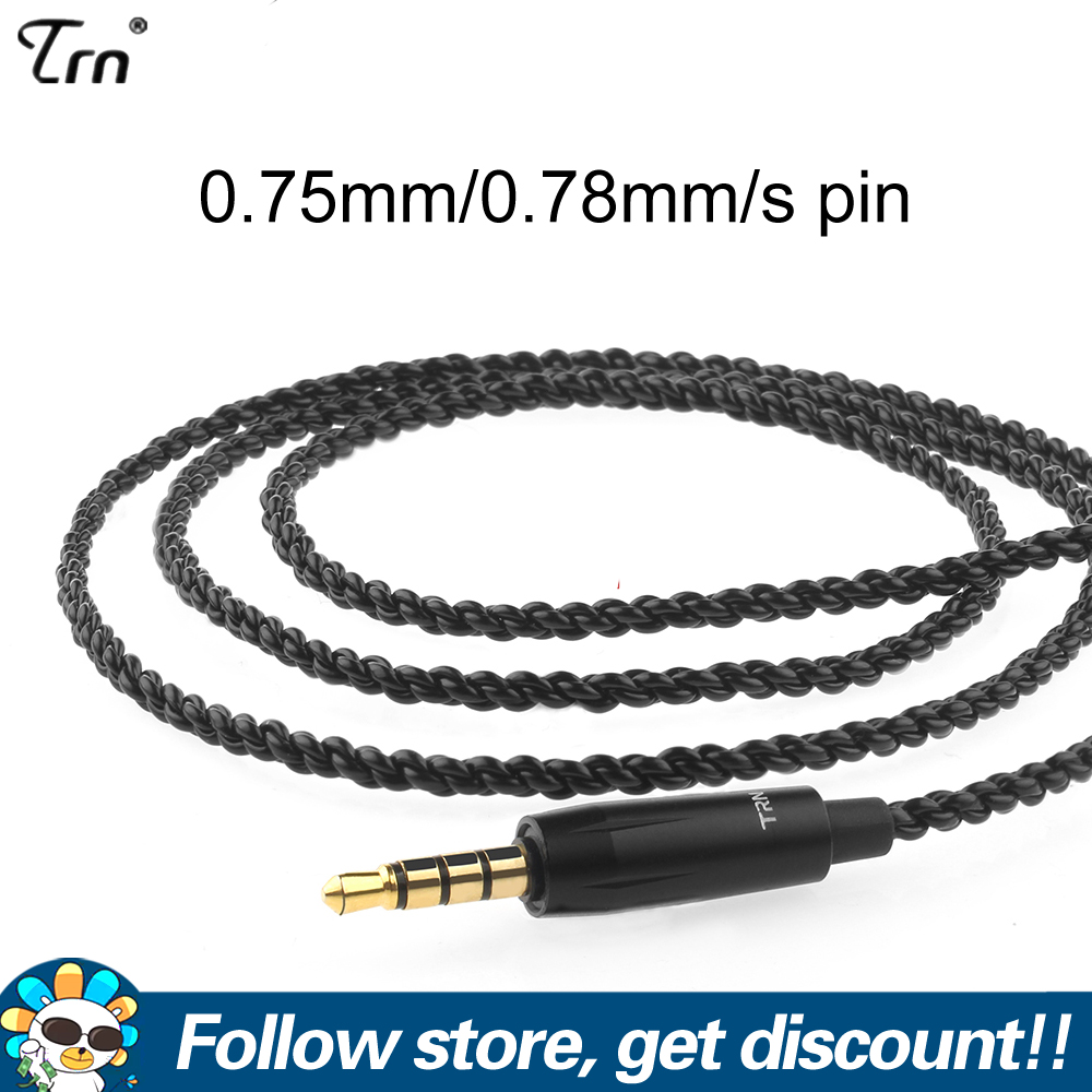  FAAEAL Cáp Cập Nhật Tai Nghe TRN A1 A1S Cáp Tai Nghe HIFI Dây Thay Thế Đầu Nối 2 Chân Cho TRN V90 V60 V80 VX ST1 CS2 KZ ZS10PRO ZSN EDX ZEX PRO ZAS ZAX Cáp Tai Nghe Chuyên Dụng 