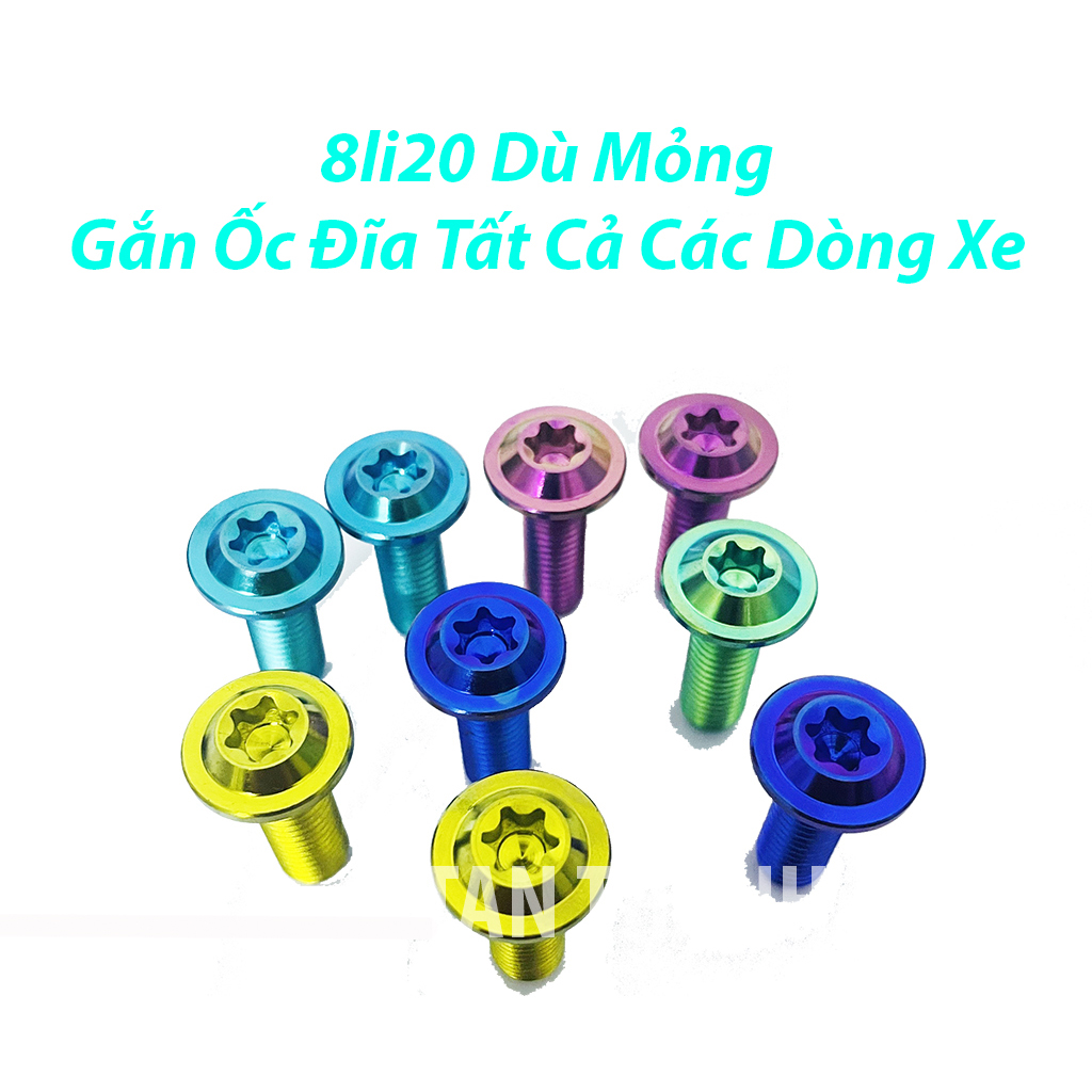 Ốc Đĩa TITAN GR5 8li25 Dù Mỏng Gắn Cho Dòng Xe Yamaha, Suzuki Như Ex 135, Raider,Sirius... - KTS