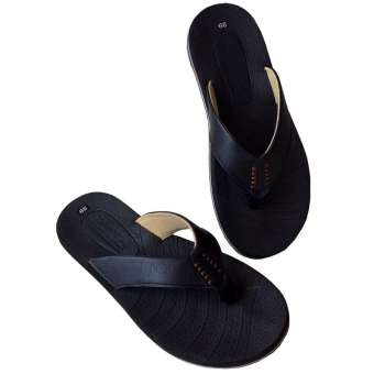 Dép nam xỏ ngón Trường Hải đen da bò thật XN058