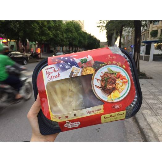 GIAO 24h] Combo Bít tết (vị nấm/ vị tiêu đen) 605g/hộp hiệu ACE FOODS+, Combo beefsteak [KS0120080 BL