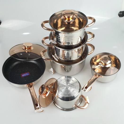 Bảo Hành 12TƯ Bộ nồi 6 món vung kính Engelberg EB-8013 (Đức