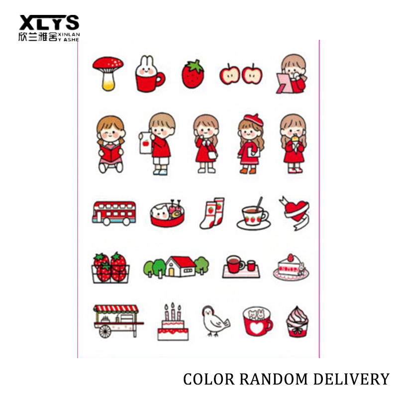 XINLANYASHE เทปน่ารักทำรายงานด้วยมือโทรศัพท์มือถือสติ๊กเกอร์ตกแต่งสติกเกอร์ Emoji Emoji สติกเกอร์ทำรายงานด้วยมือไดอารี่ DIY