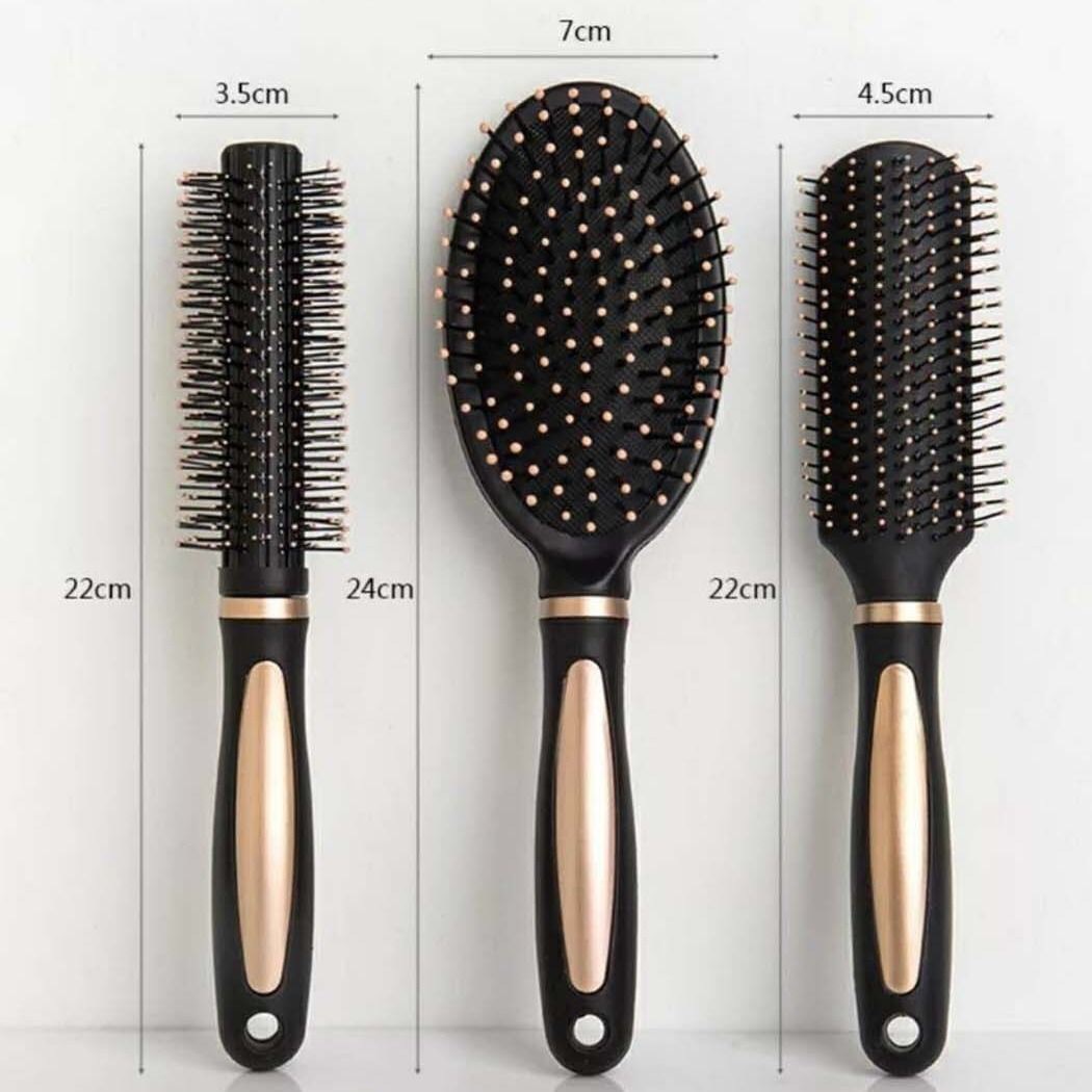 Bộ 3 lược gỡ rối, tạo kiểu tóc, massage cao cấp