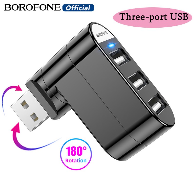Đầu Nối Máy Tính BOROFONE DH3, Bộ Chia USB Ba Cổng USB Trục Xoay 180 ° Bộ Mở Rộng Đa Chức Năng Bộ Chia USB Ba Cổng Cho Cáp Máy Tính Máy Tính Xách Tay USB Chuột Bàn Phím