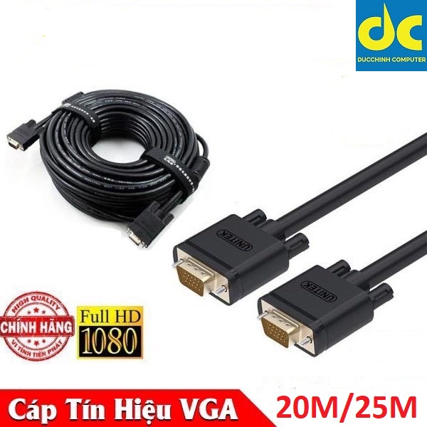 Cáp Vga 20m/25m UNITEK YC505 chính hãng, Cáp kết nối màn hình với máy tính- Chính Hãng