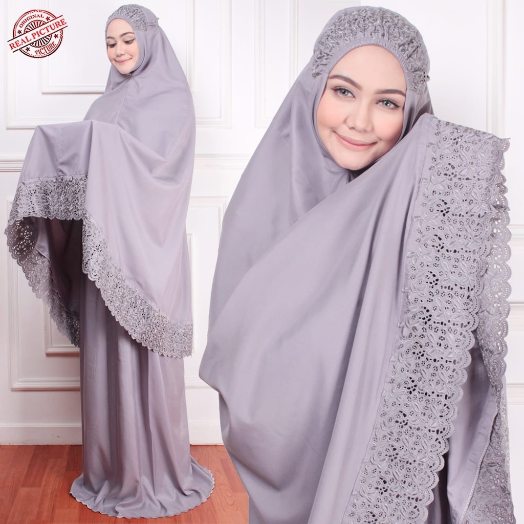 mukena dewasa katun Khadijah renda jumbo terbaru