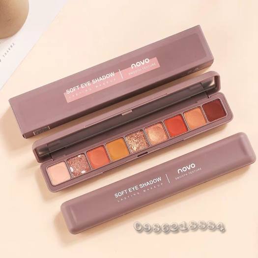 Bảng mắt Novo Smooth Texture Soft Eye Shadow hộp dài 9 ô màu NST3