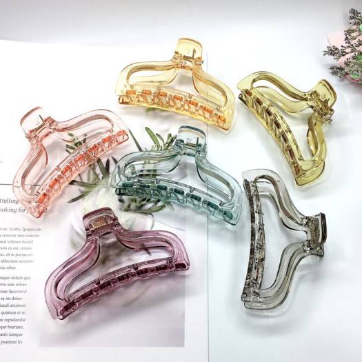 Kẹp tóc càng cua trong suốt nhiều màu dáng dài phong cách Hàn Quốc