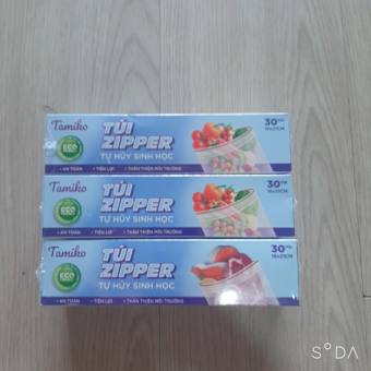 Com Bo 3 Hôp/Túi Zipper Tự Hủy Sinh Học Size M 18*21 An Toàn - Vệ Sinh