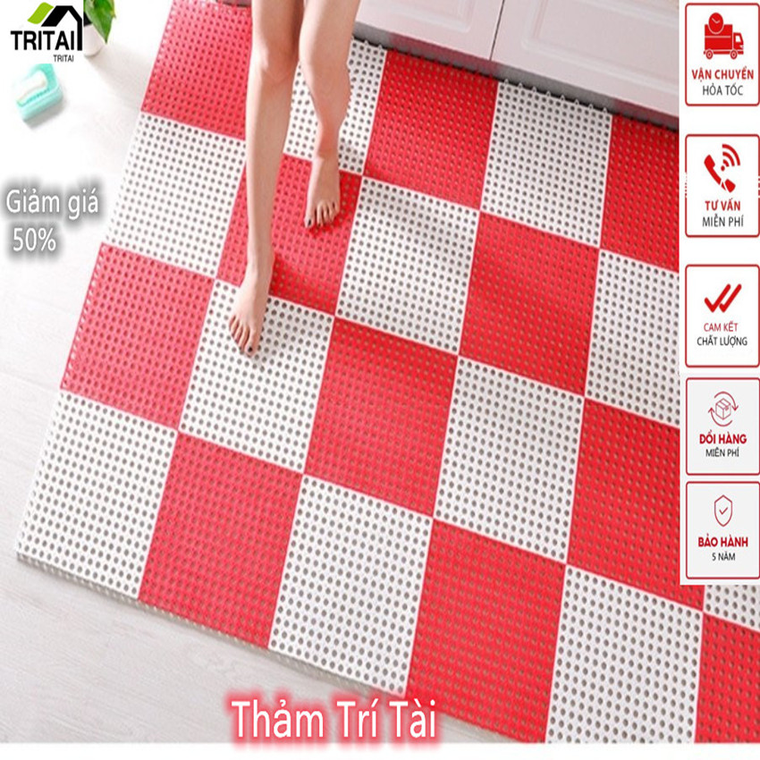 Thảm Nhựa Ghép Chống Trơn Trượt Nhà Tắm Nhà Bếp Thoát Nước Rất Tốt KT 30x30cm. Thảm lót sàn nhà (1 Miếng), Thảm Nhựa Chống  Trơn Trượt Trải Sàn, Thảm Trải Sàn,  Bể Bơi, - Thảm Trí  Tài