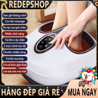 Máy massage chân có túi khí JIASHENGDA ấn bóp điểm huyệt chườm nhiệt nóng xoa bóp bàn chân gót chân máy mát xa chân trị liệu cao cấp vải lót có thể tháo giặt