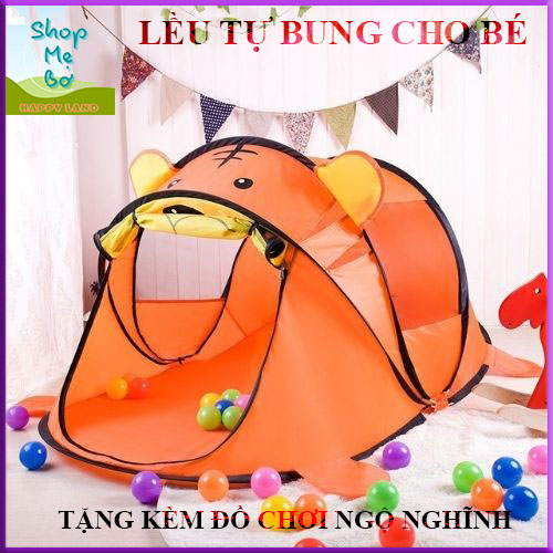 Lều cho bé, lều tự bung hình thú công chúa cắm trại dành cho bé, dễ dàng gấp gọn, khung thép chắc dẻo