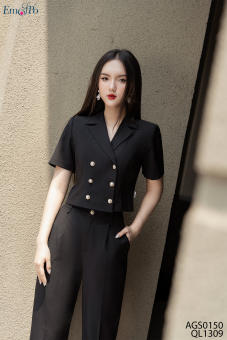 Áo ký giả cổ vest giao khuy 3 cúc EMSPO AGS0150