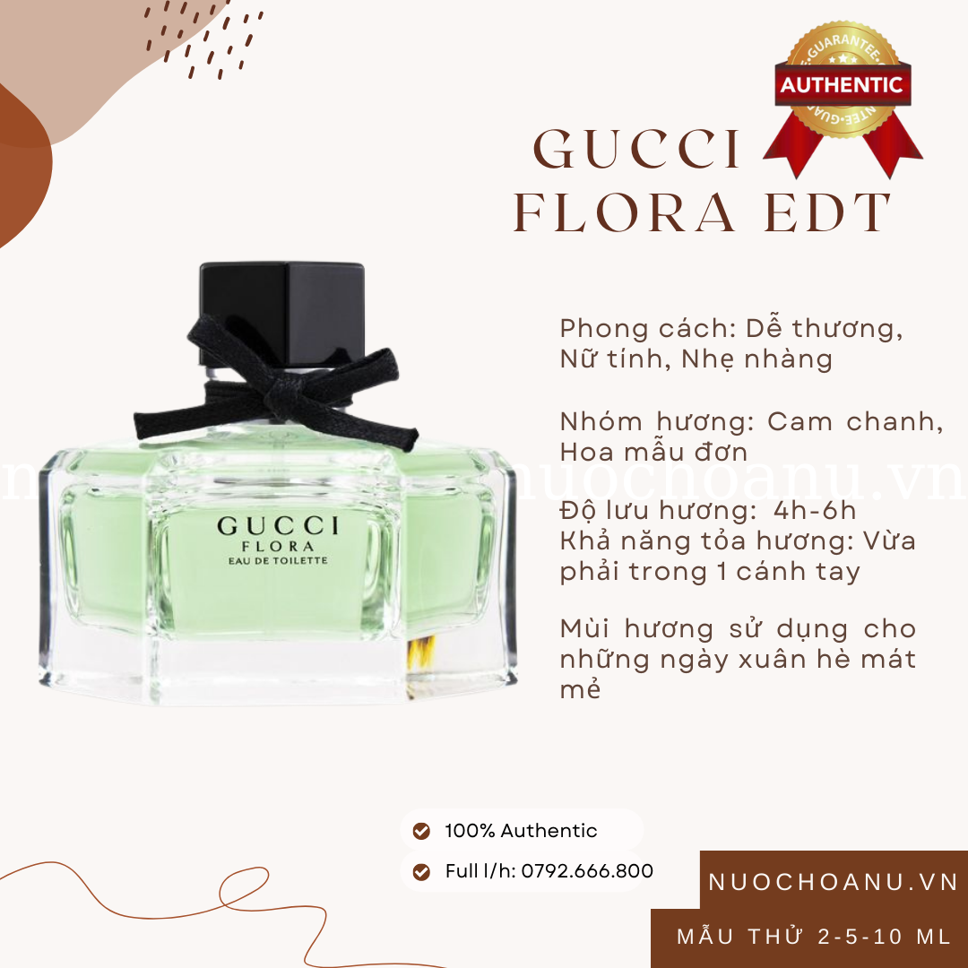 Gucci flora edt nước hoa nữ chính hãng mùi hương nhẹ nhàng dễ thương gc04