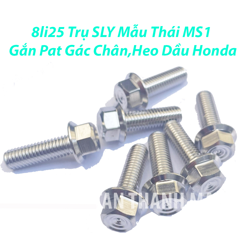 Ốc Salaya Trụ Gắn Pat Gác Chân,Pat Heo Honda 8li Trụ Mẫu Xoáy Thái MS1-PTTT