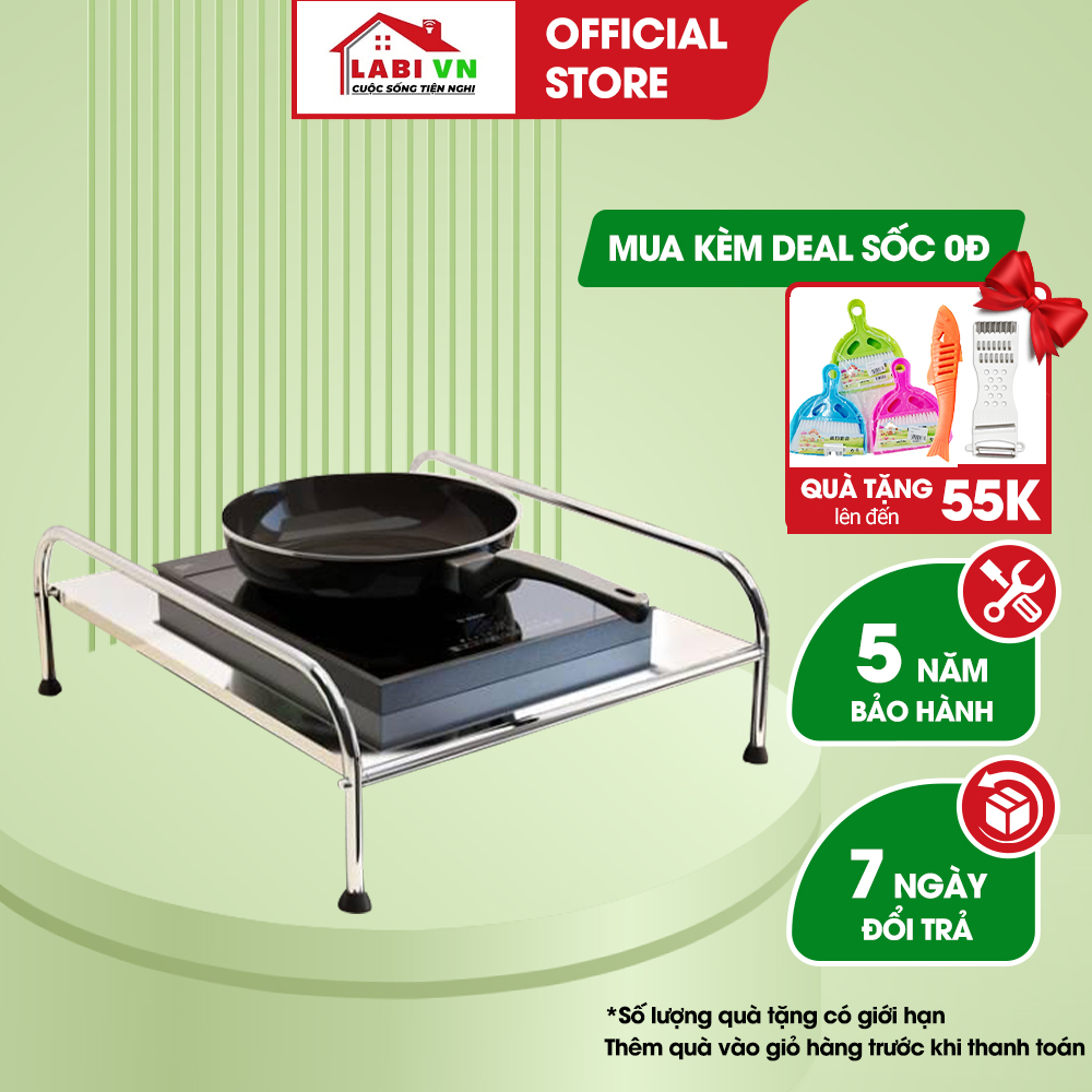 Kệ để bếp từ bếp hồng ngoại LABIVN LB084 Chất liệu inox kê trên bề mặt bếp gas và mặt bàn nhà bếp