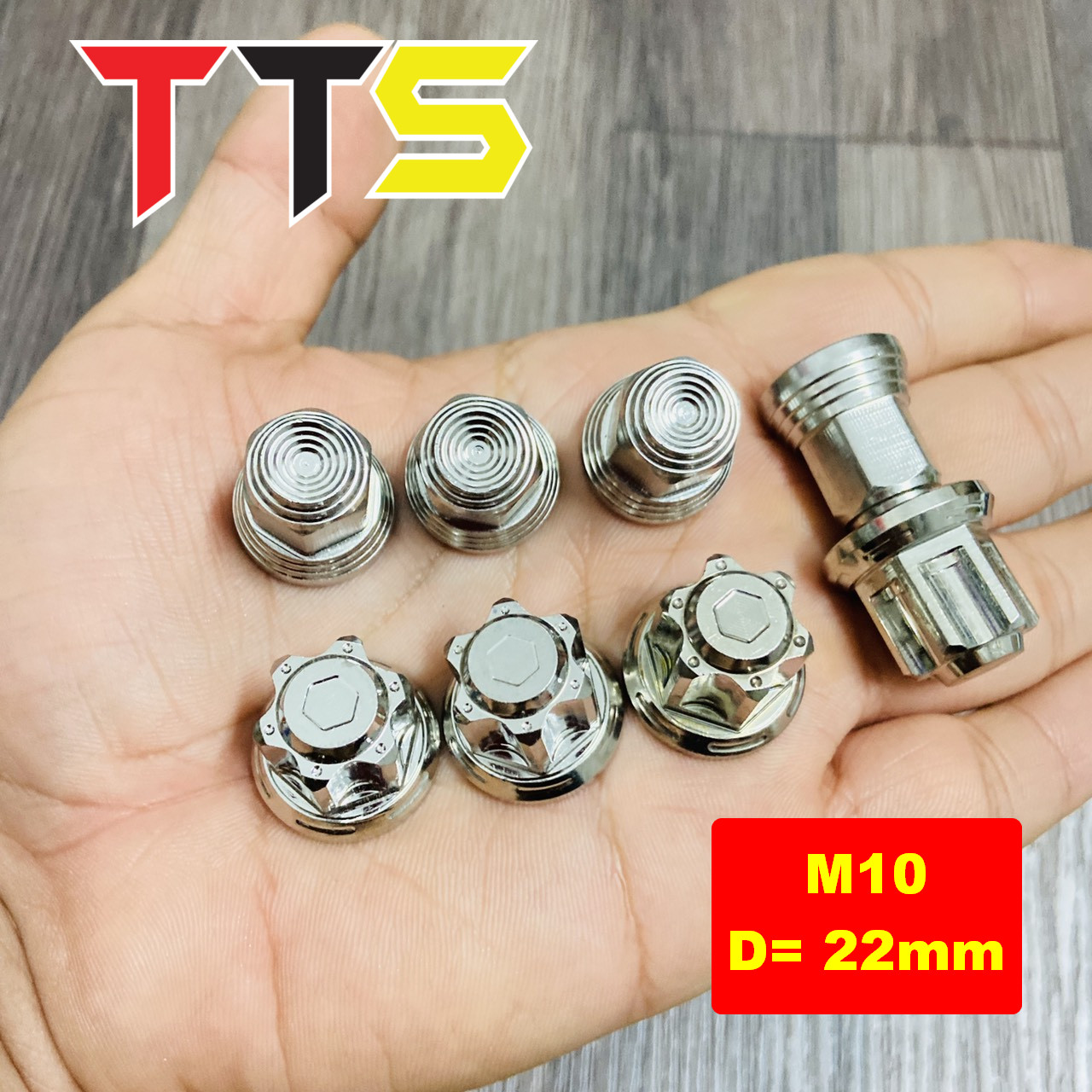 Tán inox 10ly vành nhỏ salaya v1, v2 sử dụng bắt cốt gắp các dòng xe wave, rs, wave s, fu 125, fu led