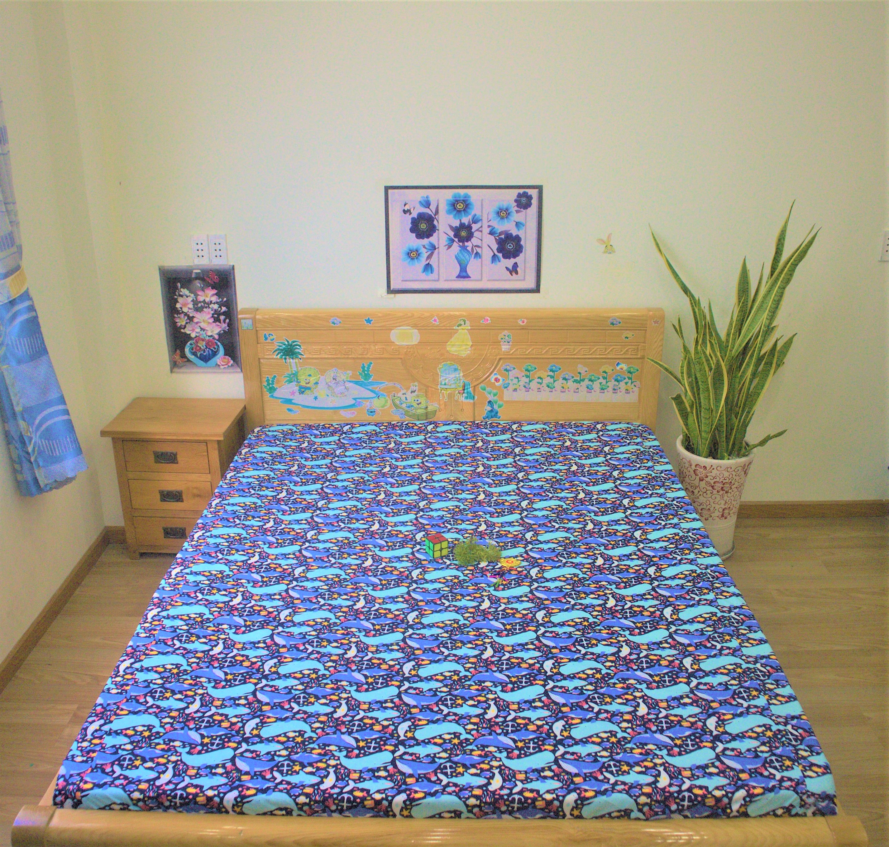 Ga Chống Thấm Cotton Cao Cấp HOÀNG THIÊN HÀ - Chống thấm nước, không bắt bụi bẩn, mềm mát - Mẫu MCC08