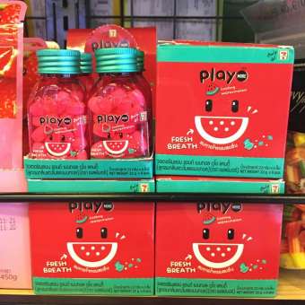 Combo 6 hủ kẹo ngậm Play More Thái Lan vị Dưa Hấu 22g