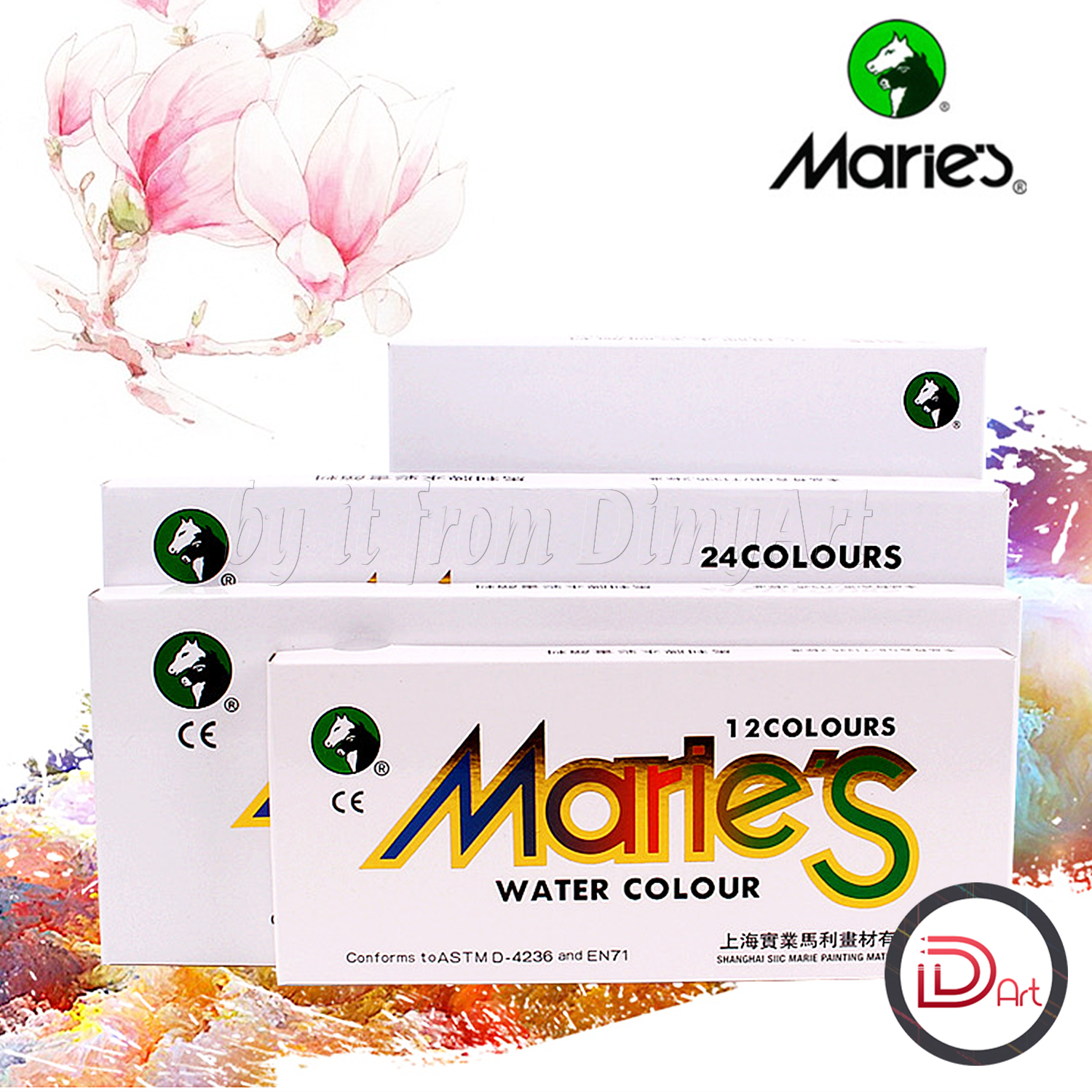 Bộ Màu Nước MARIES 12/18/24/36 Màu tuýp 12ml