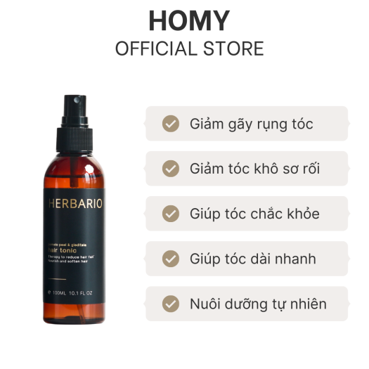 Nước xịt dưỡng tóc tinh dầu bưởi Herbario 100ml giúp tóc mọc dài, dày và khỏe hơn