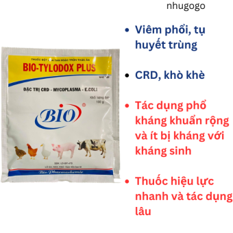 Bio Tylodox plus 100 gram tụ huyết trùng, khò khè, viêm phổi, CRD