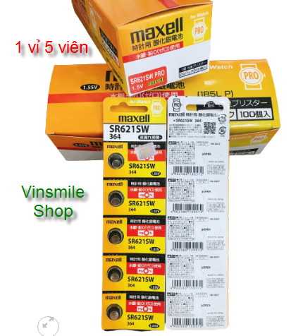 Pin đồng hồ Maxell 621 SR621SW 364 – 1.55V- Nội địa Nhật- vỉ 5 viên