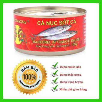 Cá nục sốt cà Two Dragons, hộp 185gr, Cá hộp sốt cà nắp bật