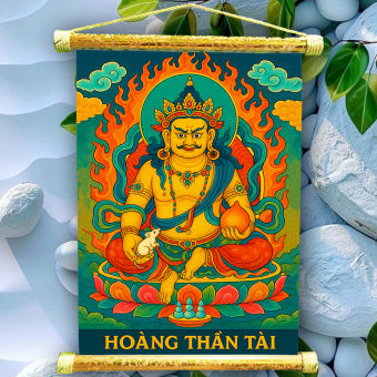Tranh Ngài Hoàng Thần Tài - In trên vải cuộn lại được