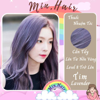 Thuốc nhuộm tóc màu tím lavender,tặng kèm oxy trợ dưỡng và bao tay